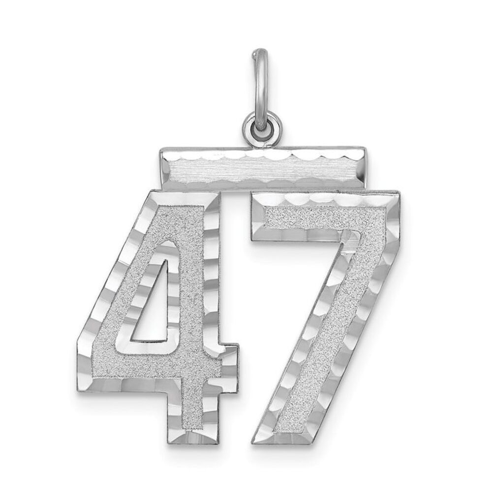 Sterling Silver, Varsity Collection, Large D/C Pendant, Number 47